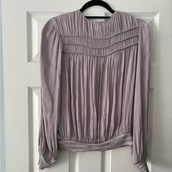 Current Air Women's Sz Small Light Purple Long Sleeve Satin Top Good Condition - Picture 7 of 8
